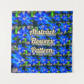 Deep Bluish Flowers Pattern Wandkleed (Voorkant)