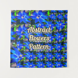 Deep Bluish Flowers Pattern Wandkleed
