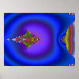 Deep Bluish Fractal Poster