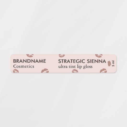 Deep Blush Muted Cinnamon Brown Custom Lip Gloss  Labels (Design 1)