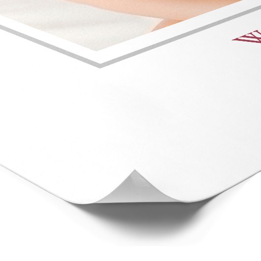 Deep Blush Pink Bow 1st Birthday Photo Welcome Poster (Hoek)