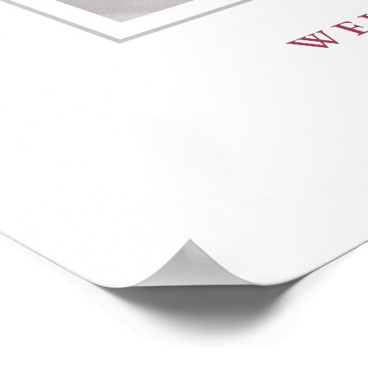 Deep Blush Pink Bow Girl 1st Birthday Welcome Poster (Hoek)