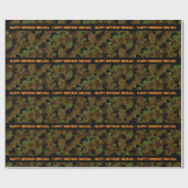Deep Bossen Camo Tekst toevoegen & Naam Verjaardag Cadeaupapier (Vlak)