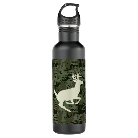 Deep Bossen Digital Camouflage Camo Deer Waterfles (Voorkant)