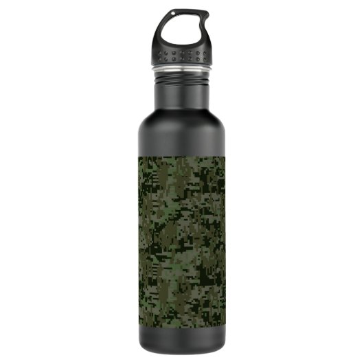Deep Bossen Digital Camouflage Camo Pattern Waterfles (Voorkant)
