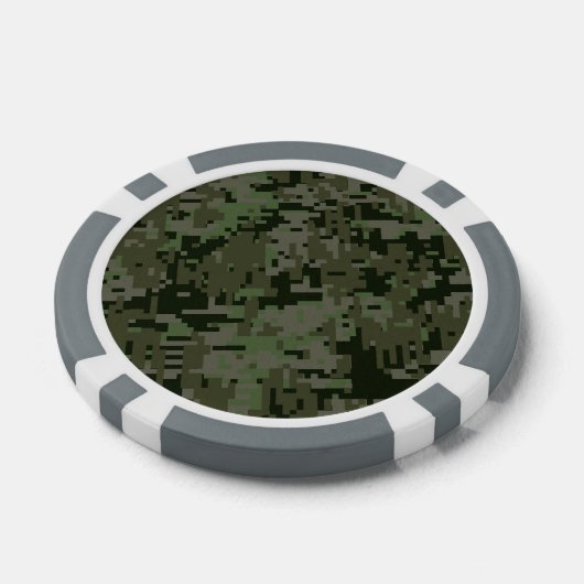 Deep Bossen digitale groene camo achtergrond Poker Chips (Enkel)