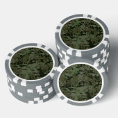 Deep Bossen digitale groene camo achtergrond Poker Chips (Opstapeling)