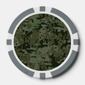 Deep Bossen digitale groene camo achtergrond Poker Chips (Voorkant)