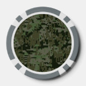 Deep Bossen digitale groene camo achtergrond Poker Chips (Achterkant)