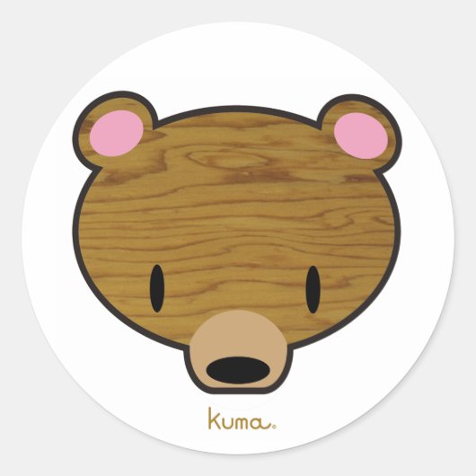 Deep bossen Kuma Ronde Sticker (Voorkant)