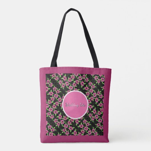 Deep Bourgogne Patroon Tote Bag (Achterkant)