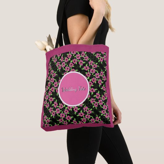 Deep Bourgogne Patroon Tote Bag (Dichtbij)