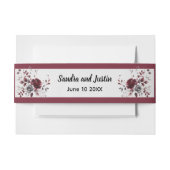 Deep Bourgogne Zilvergrijs Waterverf Bloemen Custo Uitnodigingen Wikkel (Voorkant Voorbeeld)