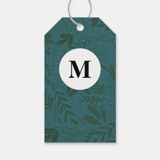 Deep Bramble | Festive Botanical Monogram Cadeaulabel (Voorkant)