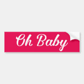 Deep Bright Pink Girly Girl Bumpersticker (Voorkant)
