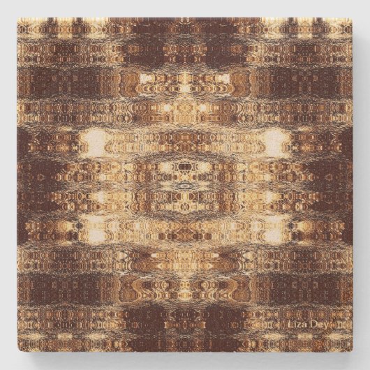Deep Brown Abstract Stone Onderzetter (Voorkant)