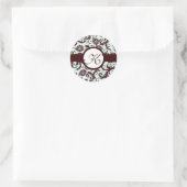 Deep Brown Damask Bloemenbruiloft Stickers (Tas)