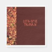 Deep Brown Dinner Autumn Feast Happy Bedankt geven Servet (Voorkant)