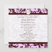 Deep Brown Pink Damask Weddenschap Kaart (Voorkant)