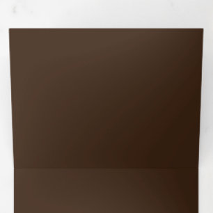 Deep Brown Solid – minimalistische rustieke achter Drieluik Uitnodiging