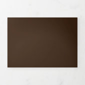 Deep Brown Solid – minimalistische rustieke achter Drieluik Uitnodiging (Cover)