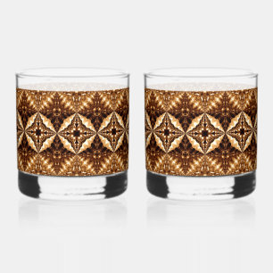 Deep Brown Stars Drinkware Set Whisky Glas