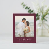 Deep Burgundy Budget Wedding Thank You Card (Staand voorkant)