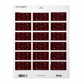 Deep Burgundy Casino Las Vegas Poker Wedding Etiket (Full Sheet)