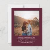 Deep Burgundy Classic Budget Wedding Save the Date (Achterkant)