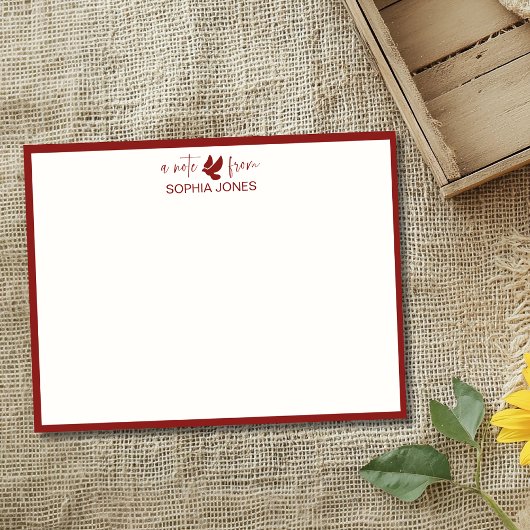 Deep Burgundy Classic Dove Stationery Note Card Kaart