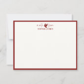 Deep Burgundy Classic Dove Stationery Note Card Kaart (Voorkant)