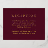 Deep Burgundy Classic Foil Wedding Enclosure Card Folie Uitnodiging Briefkaart (Voorkant)
