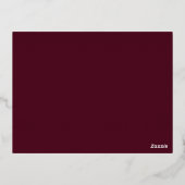Deep Burgundy Classic Foil Wedding RSVP Card Folie Uitnodiging Briefkaart (Achterkant)