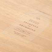 Deep Burgundy Classic Wedding Save the Date Acryl Uitnodigingen (Laagn)