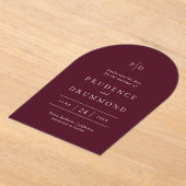 Deep Burgundy Classic Wedding Save the Date Acryl Uitnodigingen (Laagn)