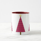 Deep Burgundy Damask Modern kerstboom Mok (Midden)