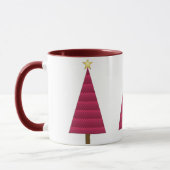 Deep Burgundy Damask Modern kerstboom Mok (Links)