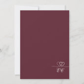 Deep Burgundy Elegant Chic Calligraphy Wedding Kaart (Achterkant)