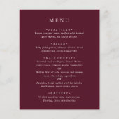 Deep Burgundy Elegant Classic Budget Wedding Menu (Voorkant)