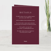 Deep Burgundy Elegant Classic Wedding (Achterkant)