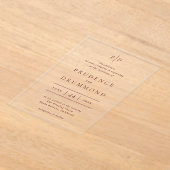 Deep Burgundy Elegant Classic Wedding Acryl Uitnodigingen (Laagn)