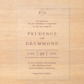 Deep Burgundy Elegant Classic Wedding Acryl Uitnodigingen (Voorkant)