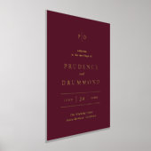 Deep Burgundy Elegant Classic Wedding Foil Sign Folie Afdrukken (Laagn)
