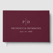 Deep Burgundy Elegant Classic Wedding Gastenboek (Voorkant)