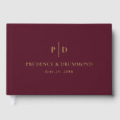 Deep Burgundy Elegant Classic Wedding Gastenboek (Voorkant)