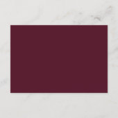 Deep Burgundy Elegant Classic Wedding Informatiekaartje (Achterkant)