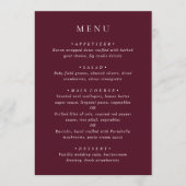 Deep Burgundy Elegant Classic Wedding Menu (Voorkant)