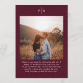 Deep Burgundy Elegant Classic Wedding Menu (Achterkant)