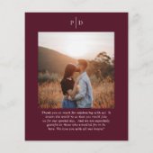 Deep Burgundy Elegant Classic Wedding Menu (Achterkant)