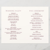 Deep Burgundy Elegant Classic Wedding Program (Achterkant)